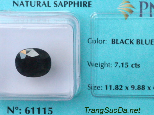 Đá quý sapphire xanh đen DSPD7.15