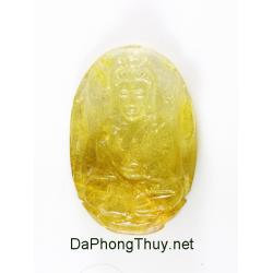 Quan Âm đá thạch anh tóc vàng DPTO4