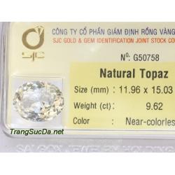 Viên trang sức đá topaz trắng DPAZ9.62