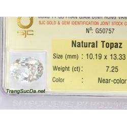 Viên trang sức đá topaz trắng DPAZ7.25