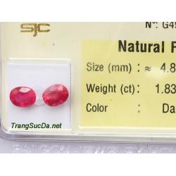 Bông tai trang sức đá ruby DRBB1.83