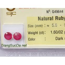 Bông tai trang sức đá ruby DRBB1.6