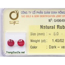 Bông tai trang sức đá ruby DRBB1.4