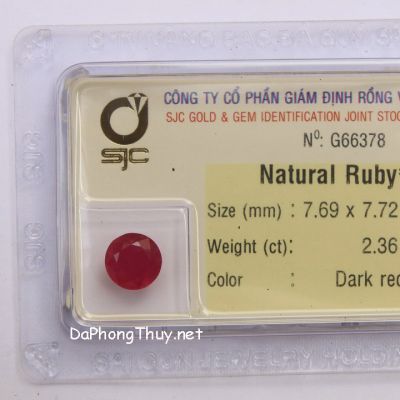 Viên đá ruby kiểm định tự nhiên RBG2.36