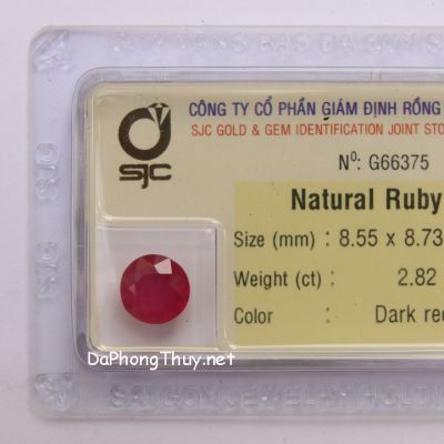 Viên đá ruby kiểm định tự nhiên RBG2.82