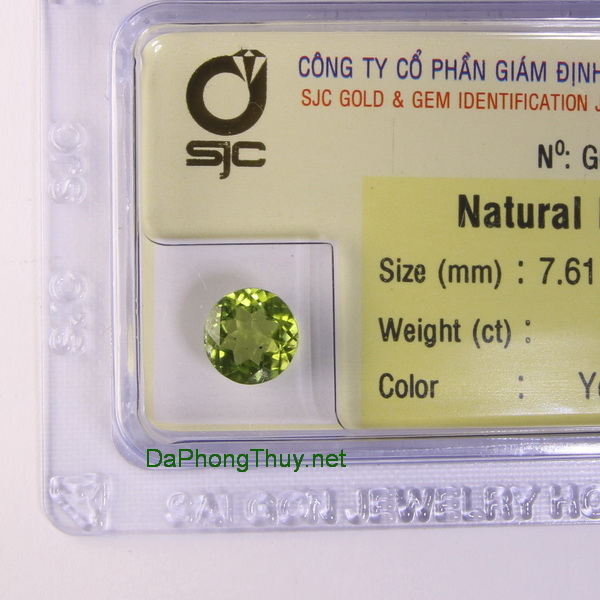 Viên đá peridot ngọc olivin DPERI1.74