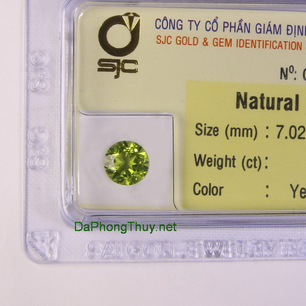 Viên đá peridot ngọc olivin DPERI01.68