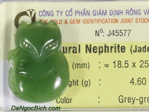 Hồ Ly đá phong thuỷ ngọc bích DNBL4.6