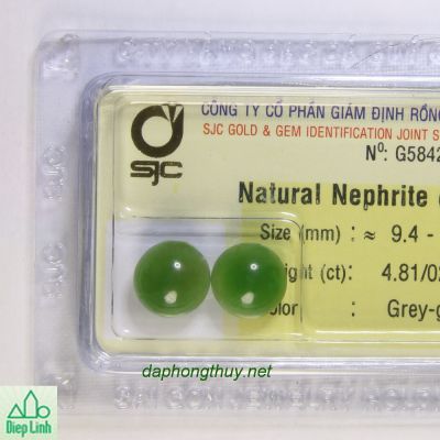 Cặp bông tay ngọc bích nephrite DNBKD4.81