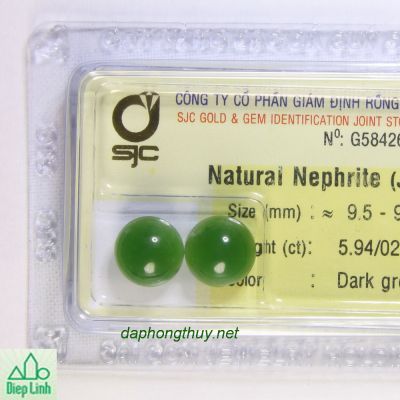 Cặp bông tay ngọc bích nephrite DNBKD5.94