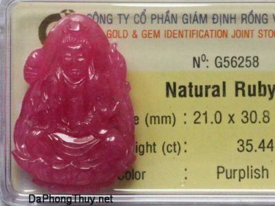 Phật Quan Âm đá ruby RBP35.44