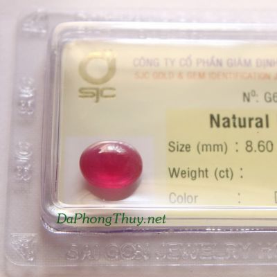 VIÊN ĐÁ RUBY THIÊN NHIÊN RBT4.65