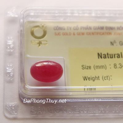 VIÊN ĐÁ RUBY THIÊN NHIÊN RBT7.39