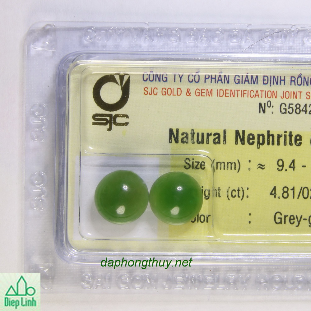 Cặp bông tay ngọc bích nephrite DNBKD4.81