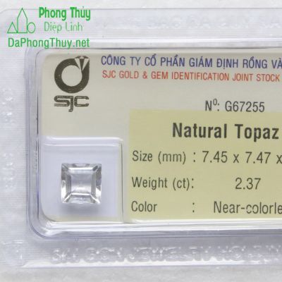 Viên đá phong thuỷ topaz trắng pazt2.37