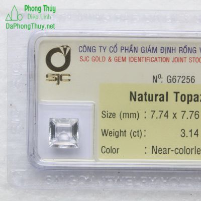 Viên đá phong thuỷ topaz trắng pazt3.14